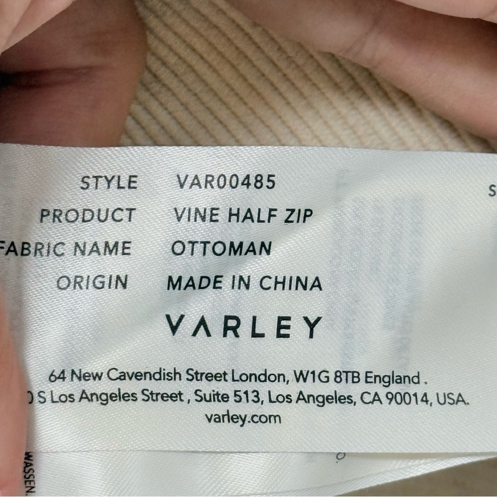 Varley Vine Half Zip Sweater Oatmeal Marl Ottoman Size XS - Picture 4 of 5